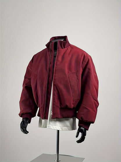 Veste bomber homme | Coupe confortable avec fermeture éclair | Col montant design | Look décontracté streetwear