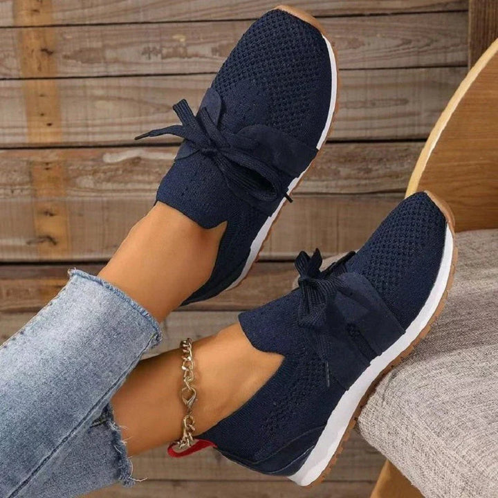Pantof sport slip-on damă tricotat | Cu detaliu șiret