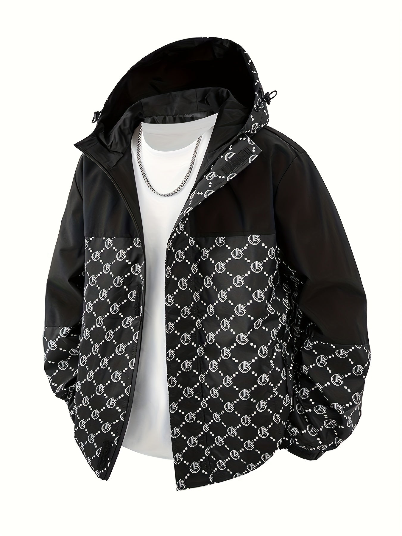 Herren Kapuzenjacke | Reguläre Passform | Windbreaker mit Reissverschluss | Outdoor Freizeitlook