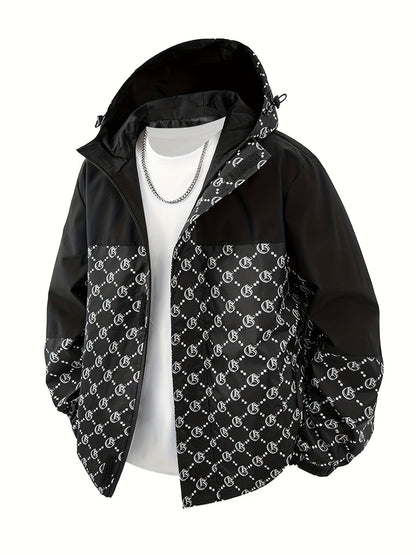 Herren Kapuzenjacke | Reguläre Passform | Windbreaker mit Reissverschluss | Outdoor Freizeitlook