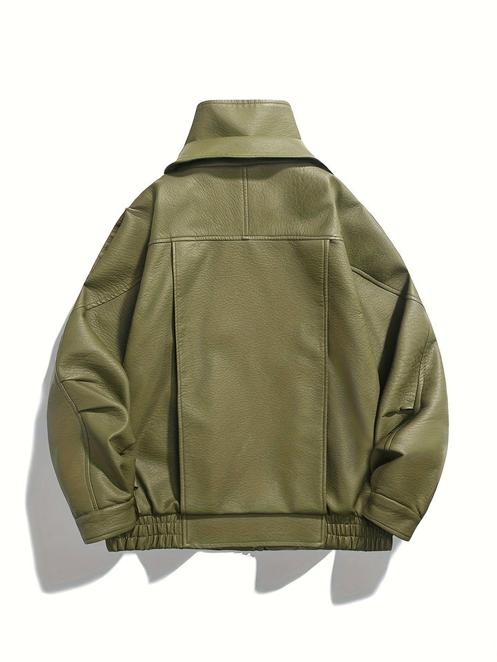 Veste de moto pour homme | Design distinctif du col | Détail fermeture éclair | Style urbain moderne