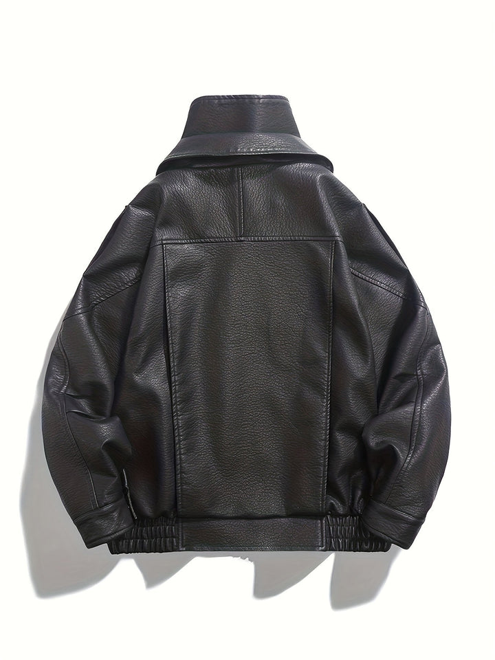 Veste de moto pour homme | Design distinctif du col | Détail fermeture éclair | Style urbain moderne