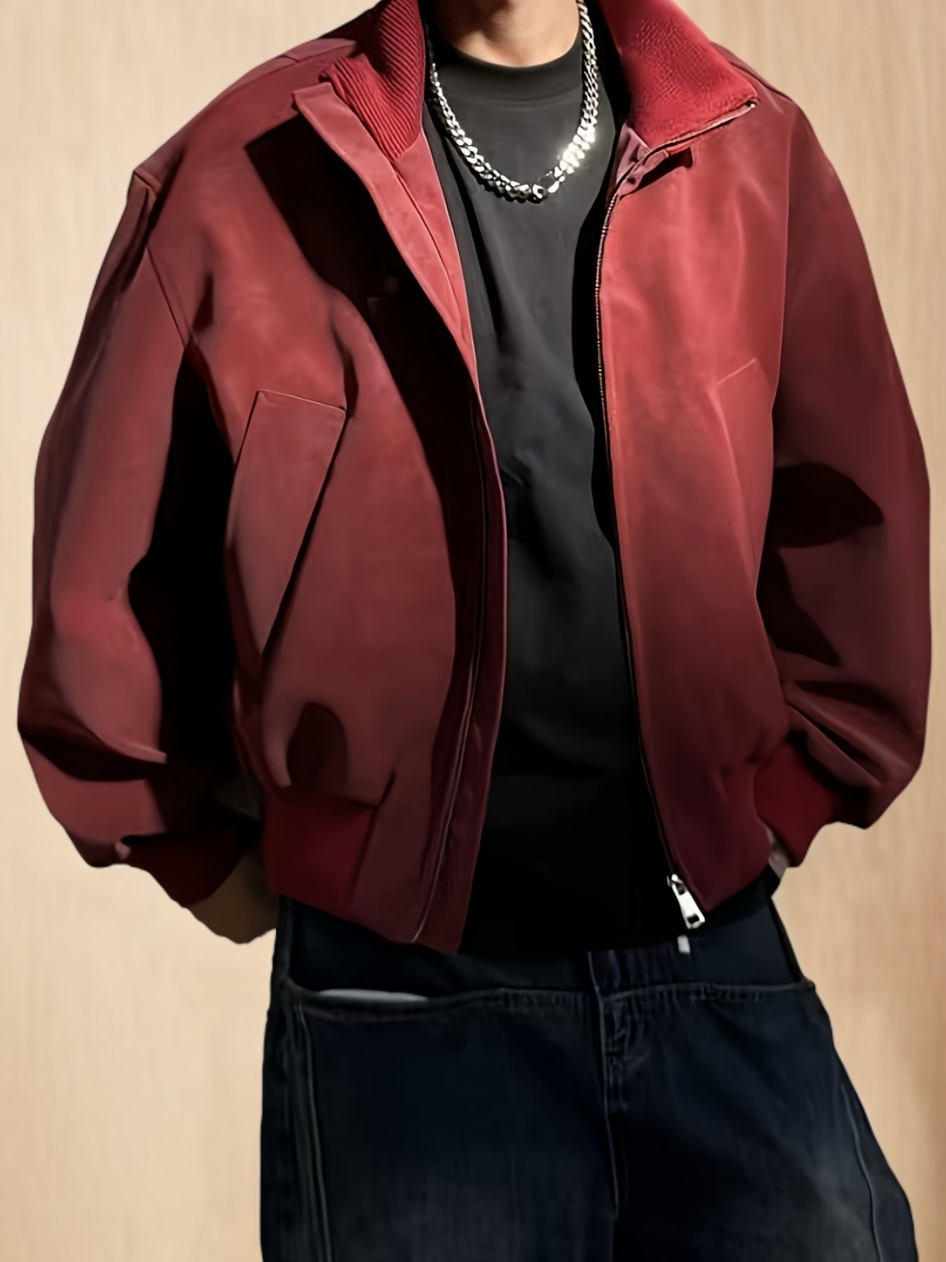 Veste bomber homme | Coupe confortable avec fermeture éclair | Col montant design | Look décontracté streetwear
