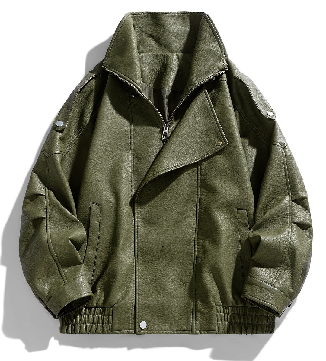Veste de moto pour homme | Design distinctif du col | Détail fermeture éclair | Style urbain moderne