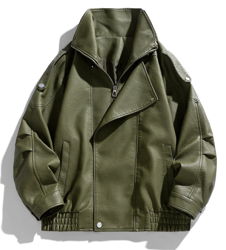 Veste de moto pour homme | Design distinctif du col | Détail fermeture éclair | Style urbain moderne