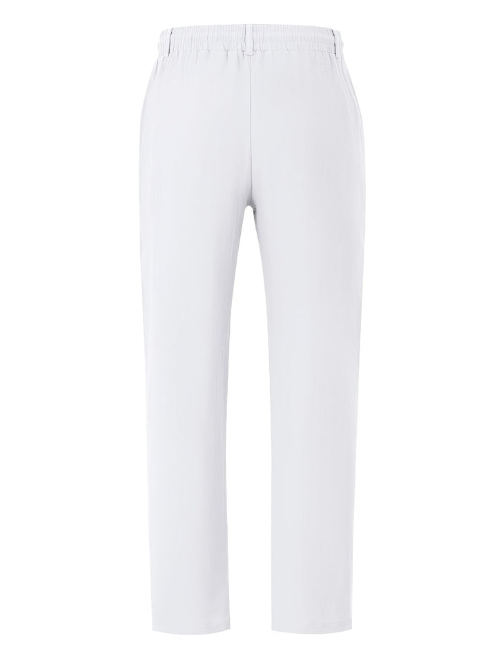 Herrenhose | Regular Fit Hose mit Geradem Bein | Kordelzugbund | Lässiger Sommerstil