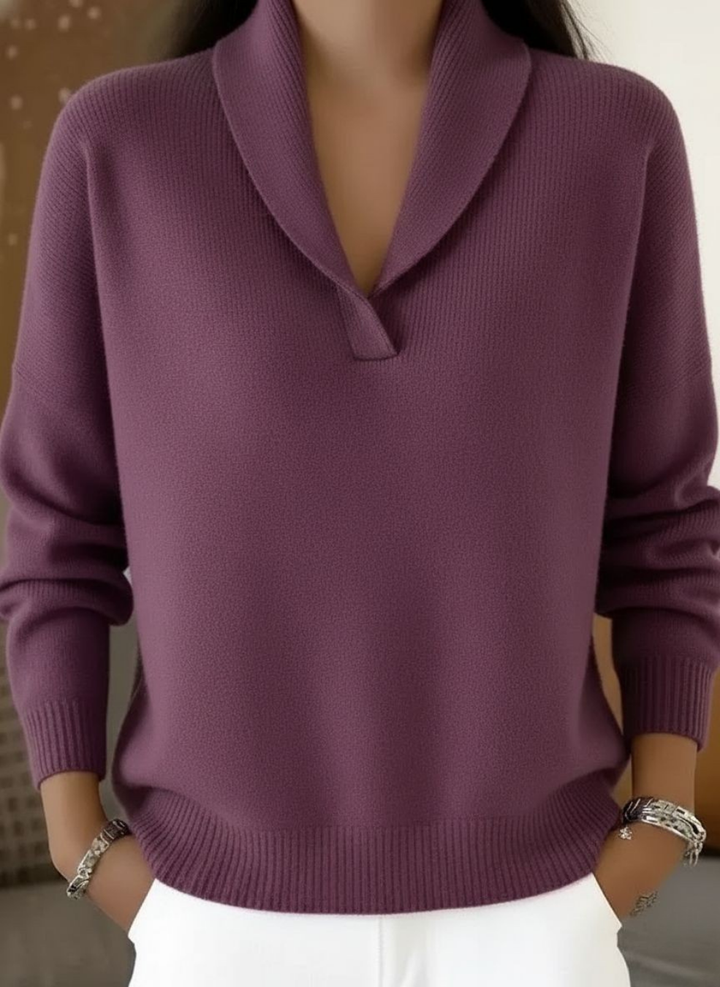 Antonine | Women's V-Neck Shawl Collar Sweater