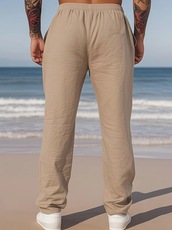 Herren Zweiteiler | Freizeithemd mit Kordelzughose | Bequeme Passform | Sommerlicher Resort-Look
