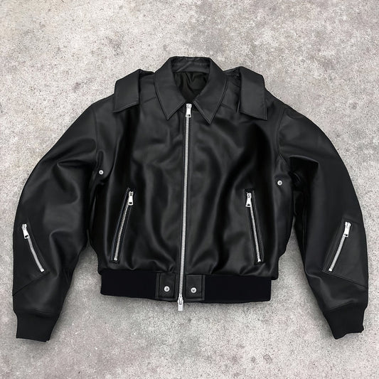 Giacca da moto uomo | Dettaglio distintivo del colletto | Vestibilità comoda per tutti i giorni | Stile urbano e alla moda