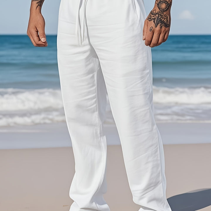 Herren Zweiteiler | Freizeithemd mit Kordelzughose | Bequeme Passform | Sommerlicher Resort-Look