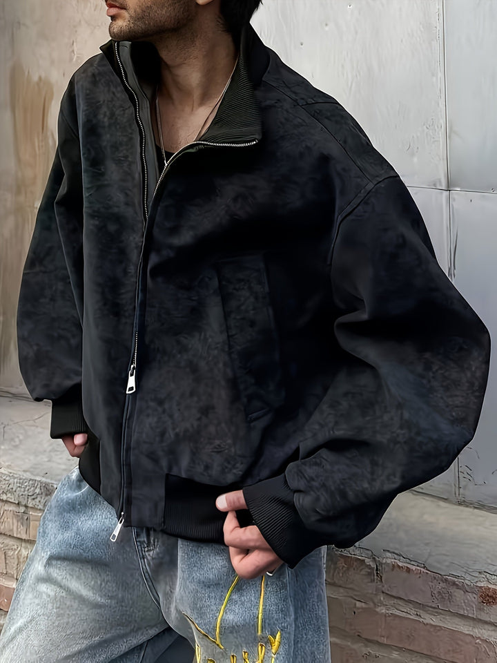 Veste bomber homme | Coupe confortable avec fermeture éclair | Col montant design | Look décontracté streetwear