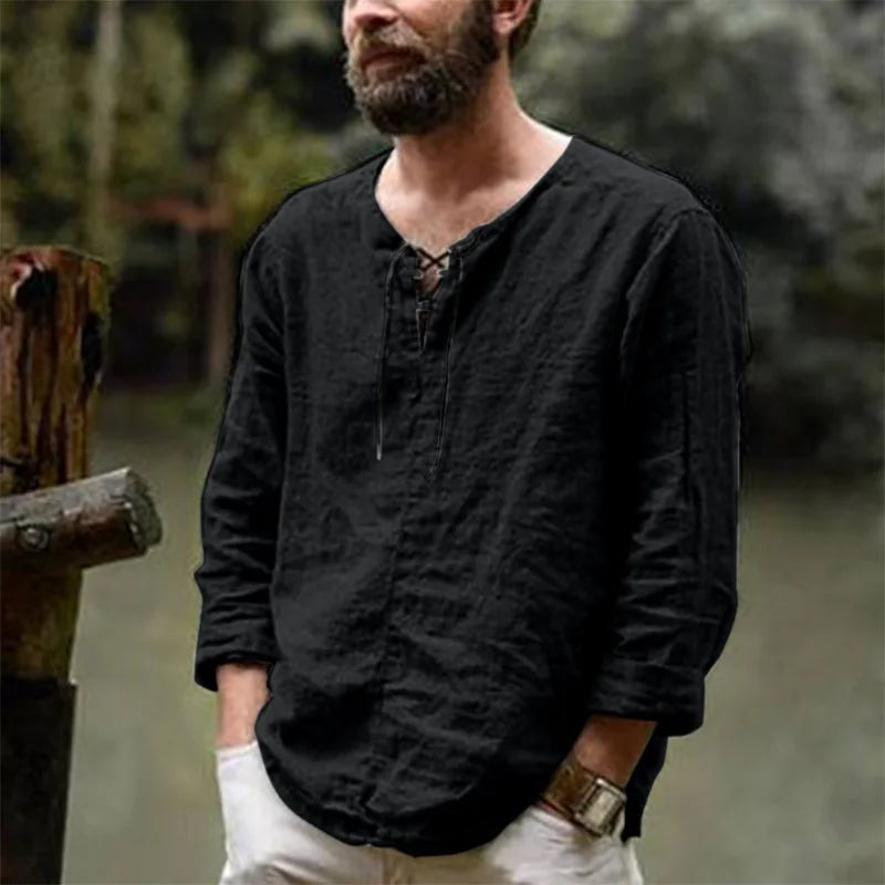 Chemise Homme à Nouer | Chemise à Manches Longues pour l'Été