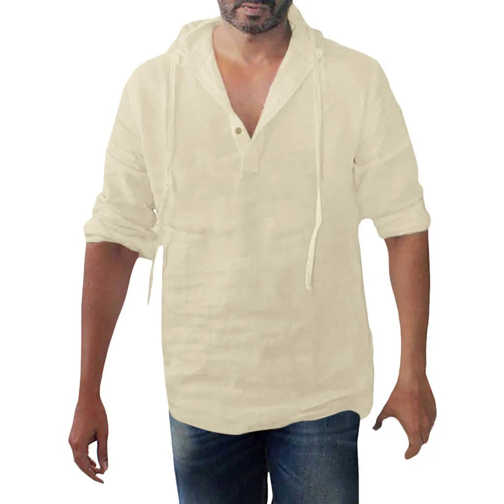Herren Schnürhemd | Langarm Casual Sommer Top