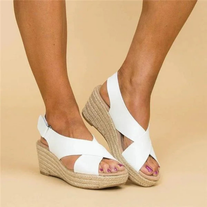 Alice - Keilsandalen mit gekreuzten Riemen für Damen 0