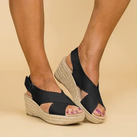 Alice - Keilsandalen mit gekreuzten Riemen für Damen 2