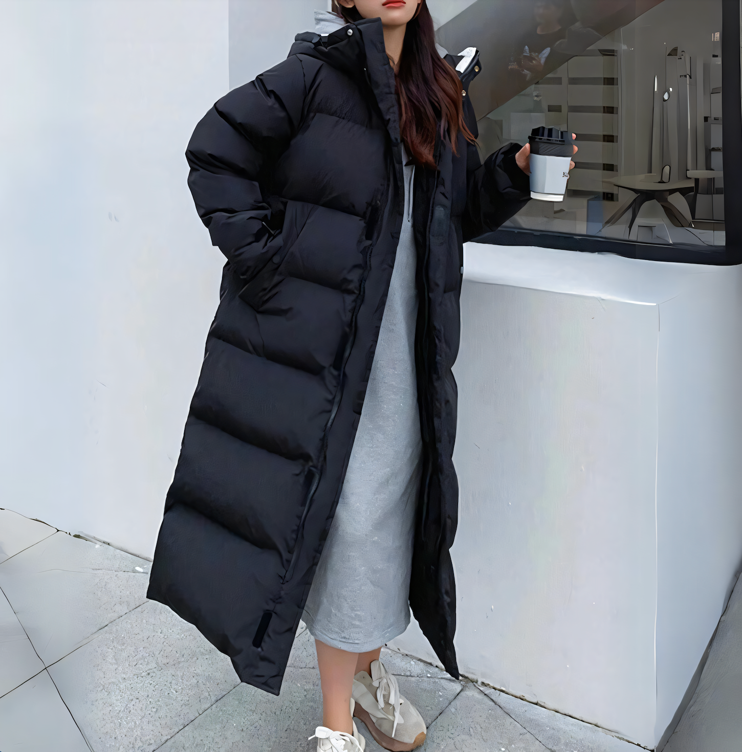 Amelia - Damen Puffer Wintermantel mit Kapuze