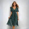 Annegret | Damen V-Ausschnitt Kurzarm Sommerkleid | Midi 0