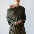 Asymmetrischer drapierter Strickpullover für Damen | Weich & Warm 4