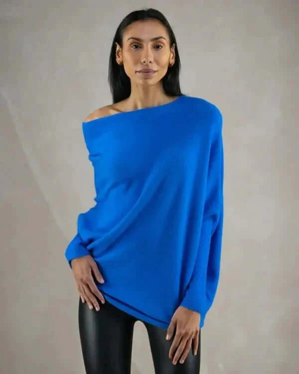 Asymmetrischer drapierter Strickpullover für Damen | Weich & Warm 7