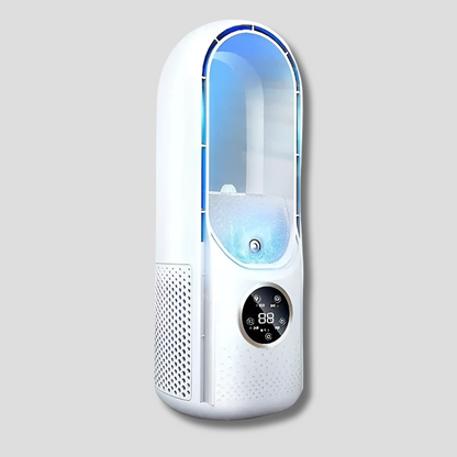 Ventilator de masă fără rotor cu lumină și 3 moduri de vânt