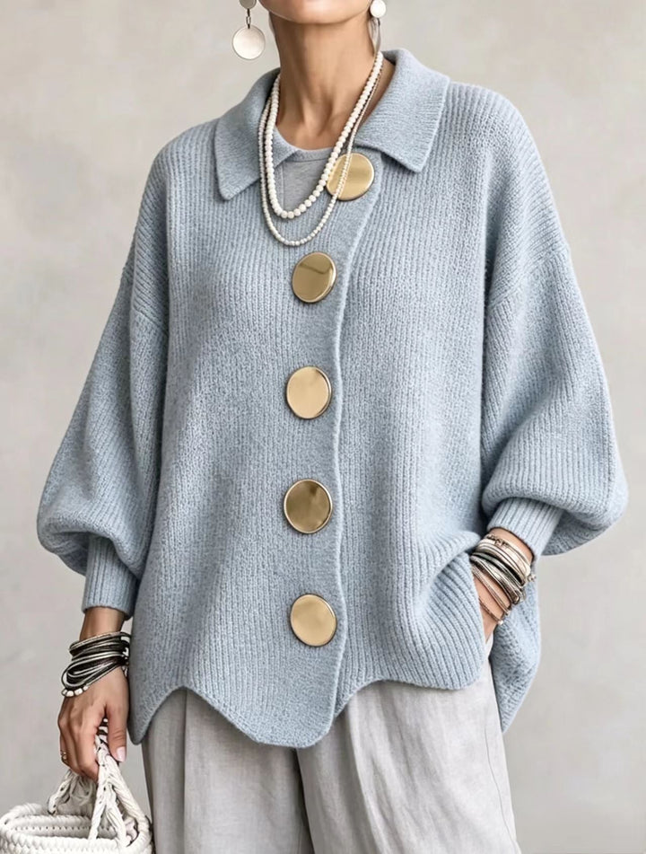 Elara | Women's Oversized Cardigan with Lantern Sleeves
