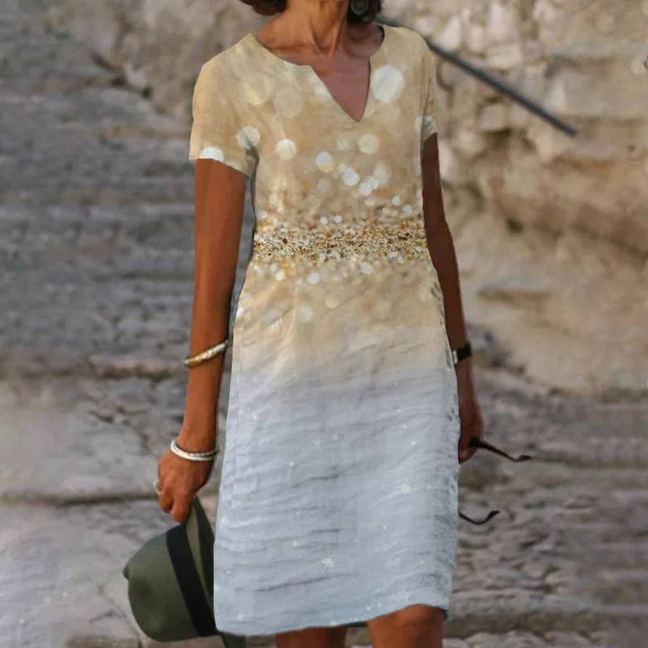 Carlottana | Damen Kurzarm V-Ausschnitt Blumenmuster Sommerkleid | Mini 2