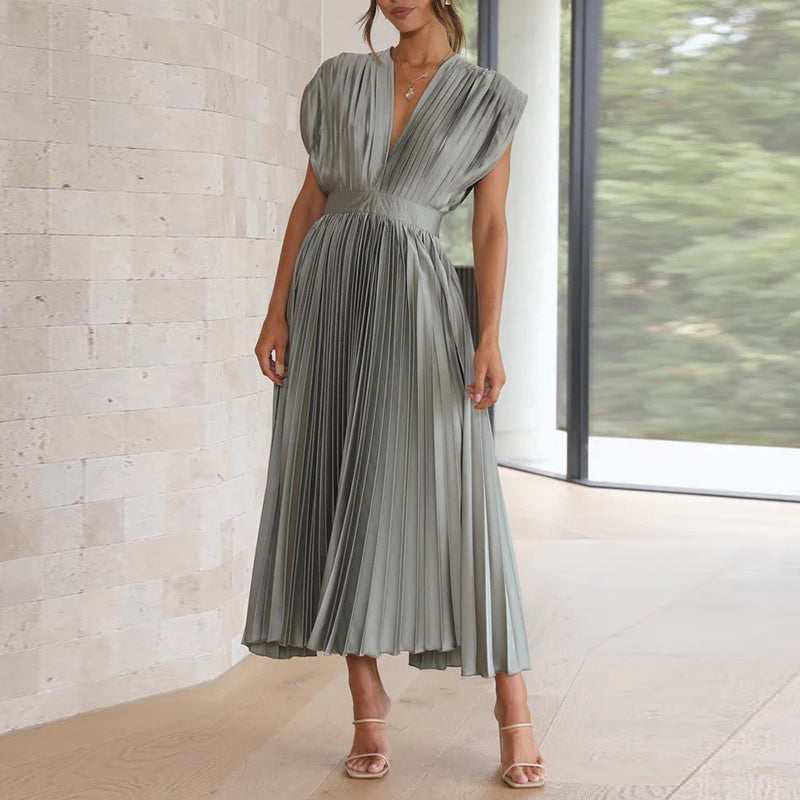 Casimir | Damen Moderne V-Ausschnitt Kleid | Ärmellos 1