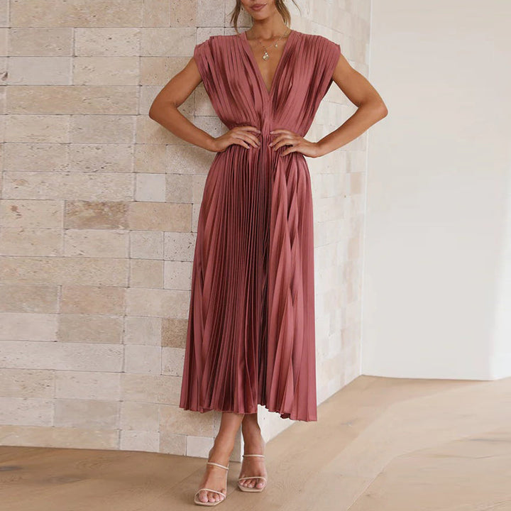 Casimir | Damen Moderne V-Ausschnitt Kleid | Ärmellos 2