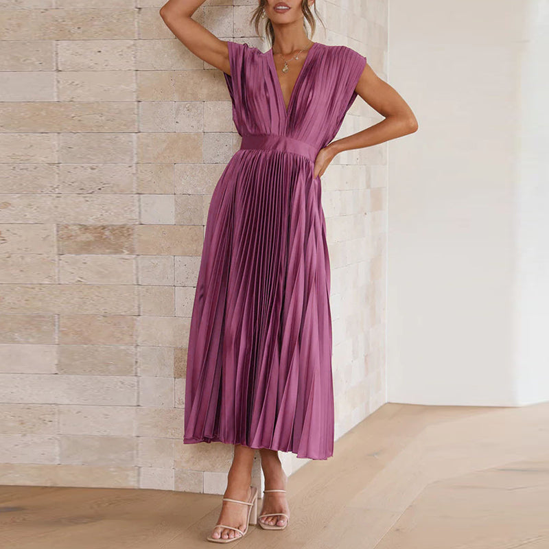 Casimir | Damen Moderne V-Ausschnitt Kleid | Ärmellos 4