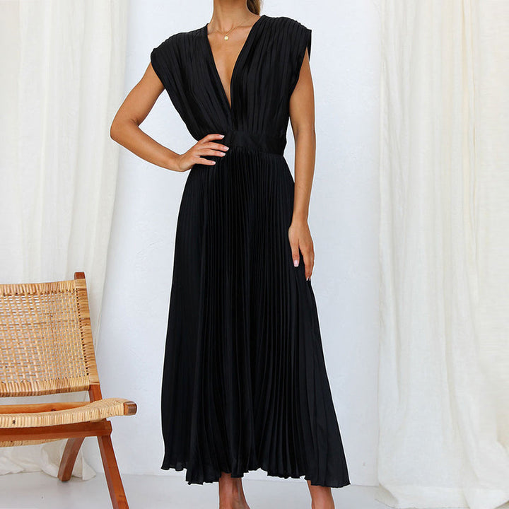 Casimir | Damen Moderne V-Ausschnitt Kleid | Ärmellos 6