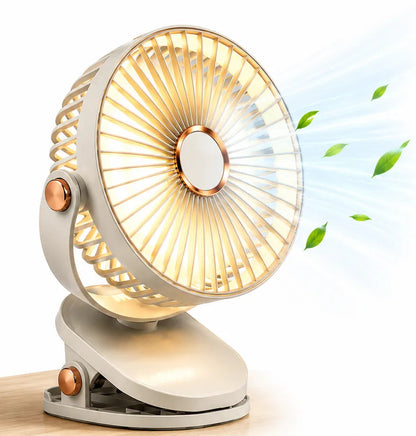 Akku Clip Ventilator mit LED, 5 Stufen und 8000 mAh