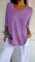 Chiara | Bequemes Damen-Stricktop mit V-Ausschnitt 4
