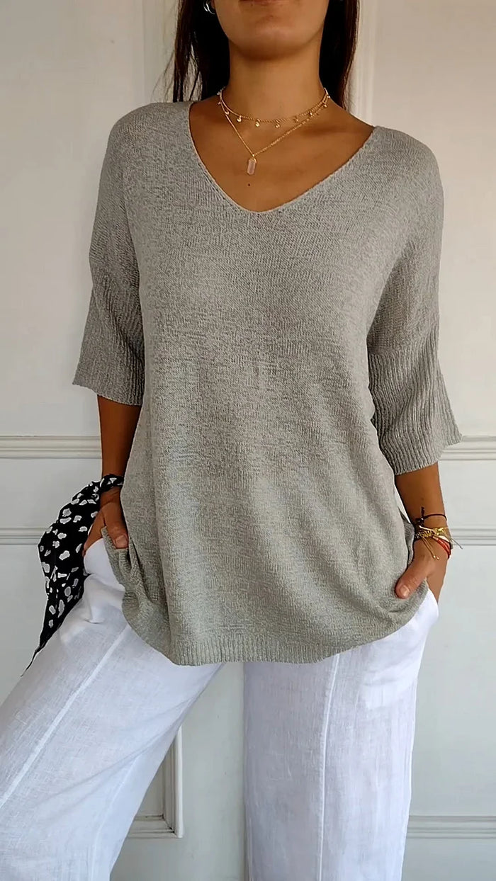 Chiara | Bequemes Damen-Stricktop mit V-Ausschnitt 7