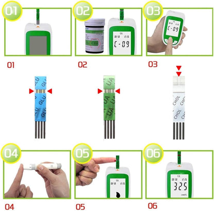 Cholesterin-Heimtest-Kit Tragbares Blutmessgerät 5