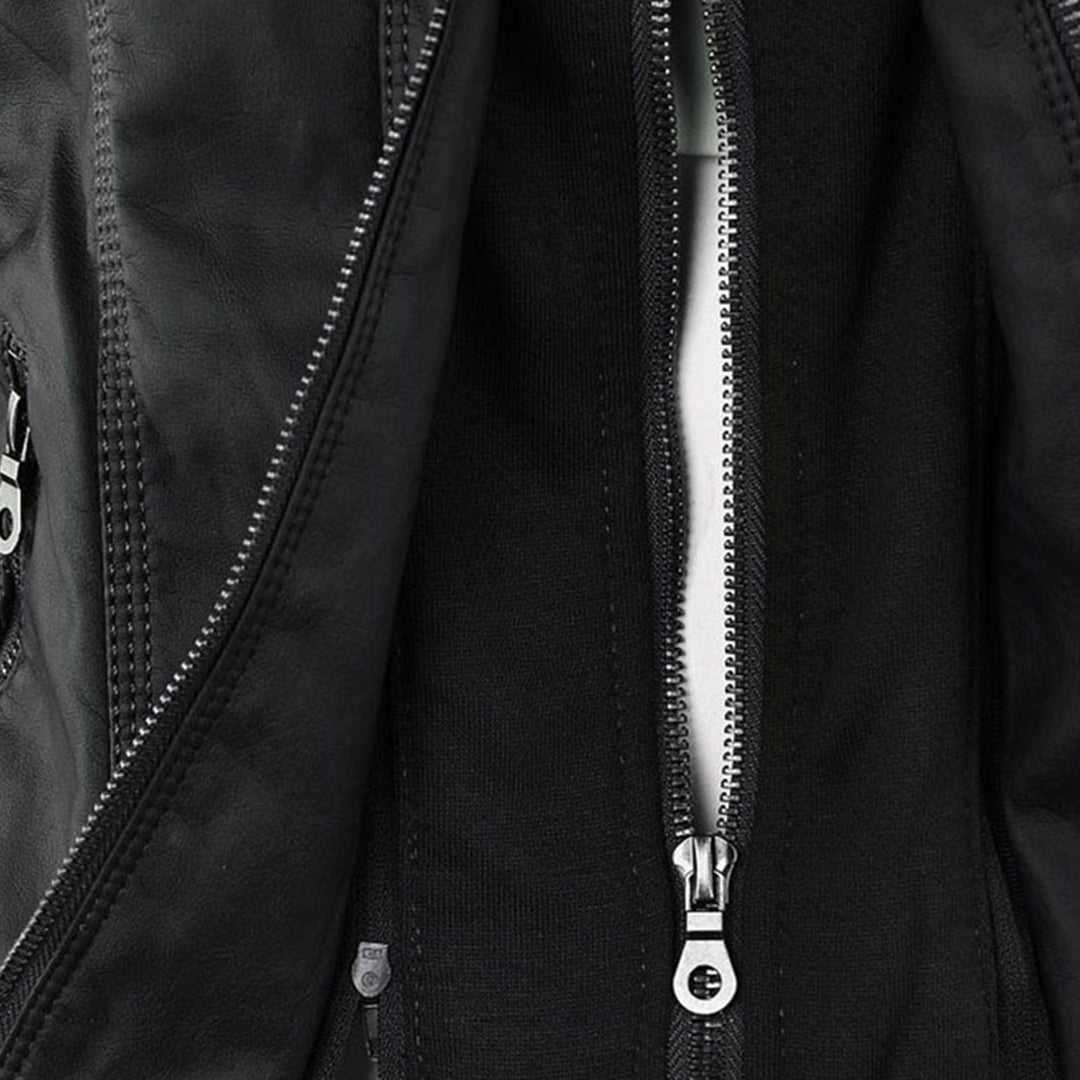 Celeste | Slim-Fit Hooded Moto Jacket
