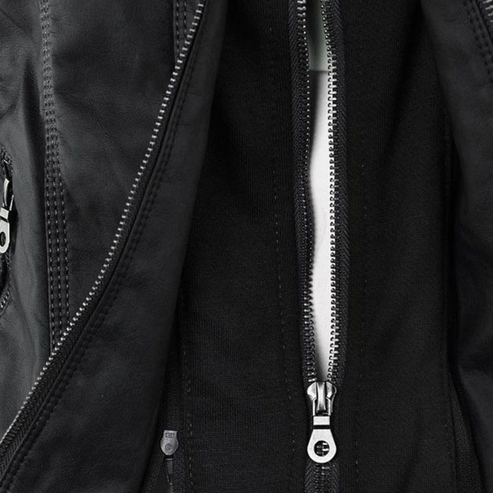 Celeste | Slim-Fit Hooded Moto Jacket