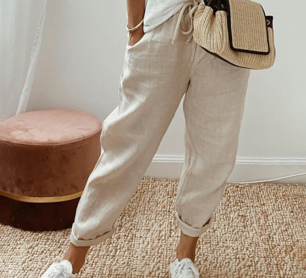 CozyFlex | Lässige Damen Hose mit Kordelzug | Gerades Bein & Verkürzt 0