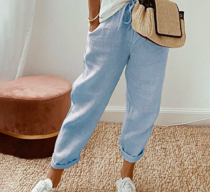 CozyFlex | Lässige Damen Hose mit Kordelzug | Gerades Bein & Verkürzt 4