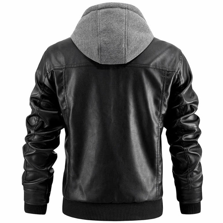 Daan Herren-Winterlederjacke | Robustes Design mit abnehmbarer Kapuze 2