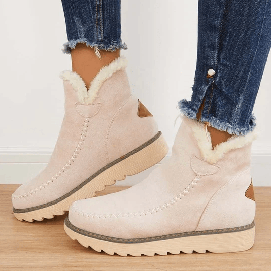 Damen-Stiefeletten, warm gefüttert | Kunstwildleder, Kunstpelz, Winter 0
