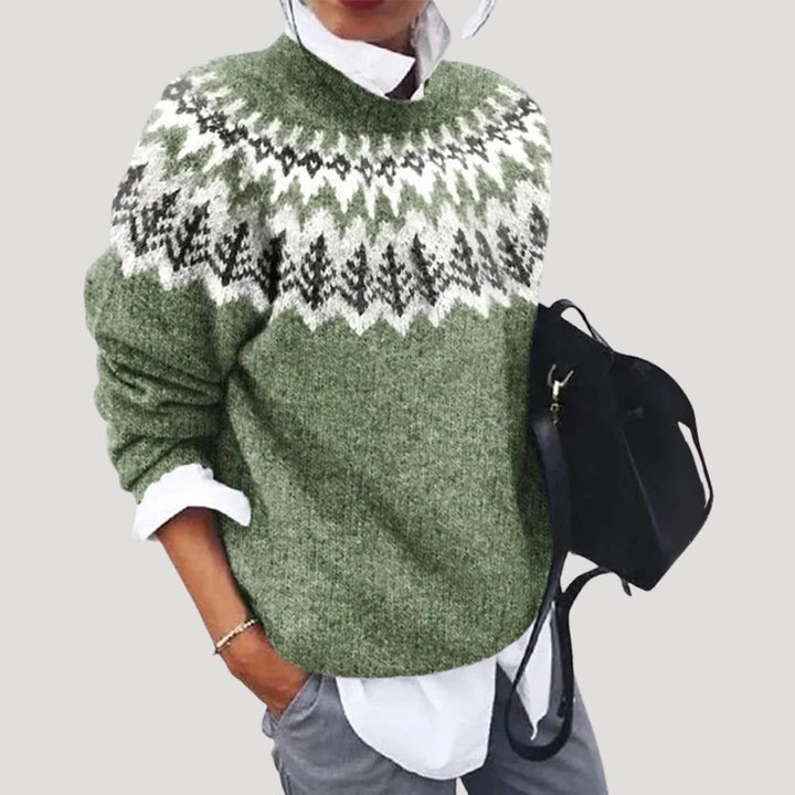 Damen-Weihnachtspullover im Fair-Isle-Muster, Winterstrick 0