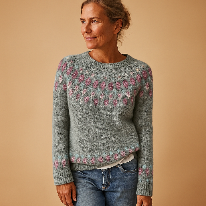 Damen-Wollpullover mit einzigartigem Muster 2