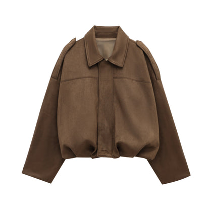 Damen Bomberjacke aus Wildleder 