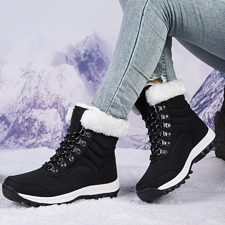 Damen Stiefeletten - gesteppt - gefüttert - Schnürung - Profilsohle - wasserabweisend