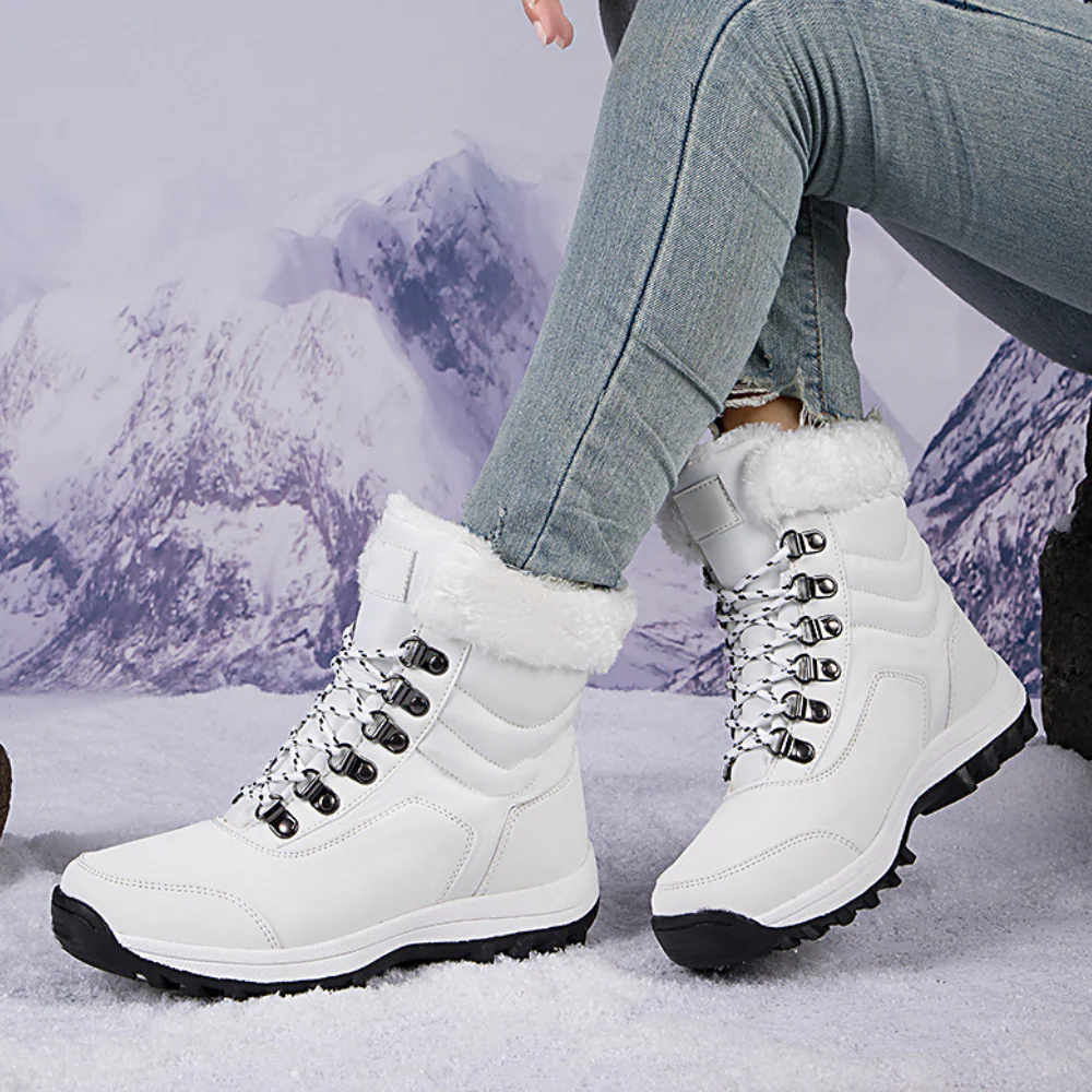 Damen Stiefeletten - gesteppt - gefüttert - Schnürung - Profilsohle - wasserabweisend
