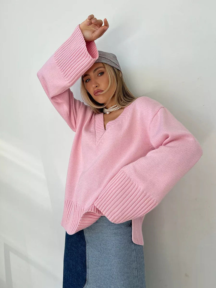 Damen V-Ausschnitt Pullover – lässiger Style für jeden Anlass, bequem und atmungsaktiv