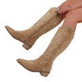 Damenstiefel im Westernstil mit Stickerei Blockabsatz 0