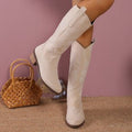 Damenstiefel im Westernstil mit Stickerei Blockabsatz 7
