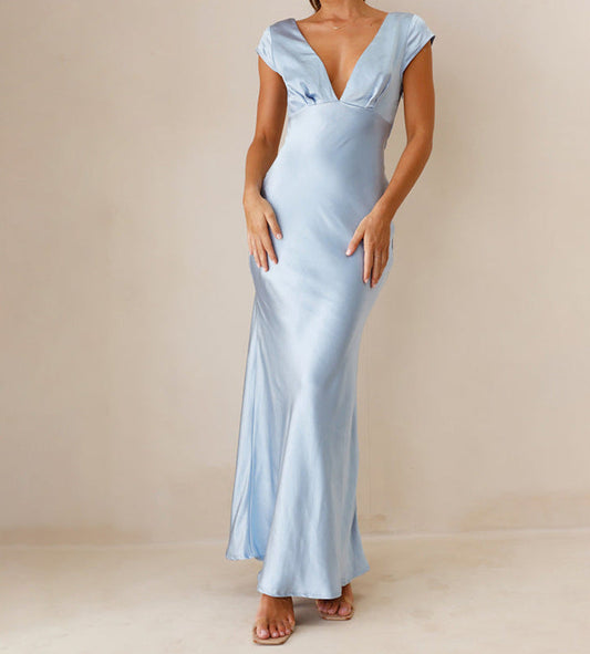 Elina | Evening Maxi Dress with V-Neckline