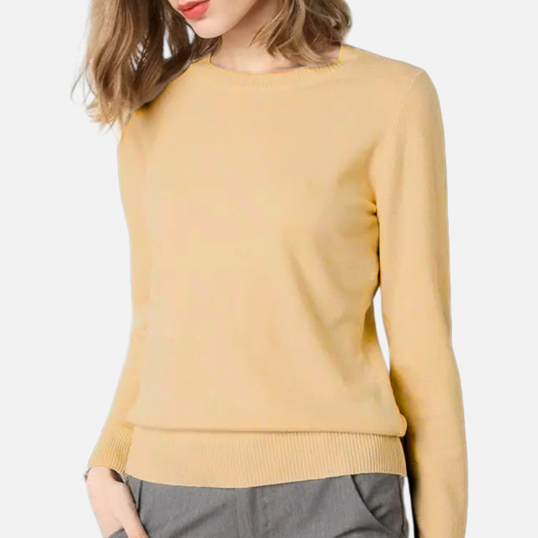Dorevelle | Damenpullover aus Merinowolle – Zeitlose Eleganz mit Rundhalsausschnitt 0